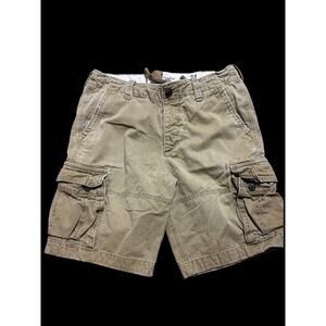 Vtg Y2K Abercrombie & Fitch Cargo Shorts Mens 34 Khaki Tan Utility Drawstring